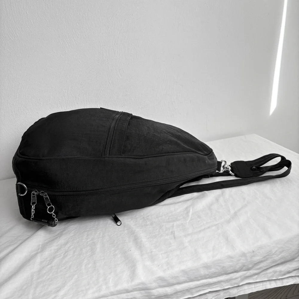 NORM THOMPSON LARGE Teardrop Black Nylon Sling Backpack Bag Unisex TRAVEL - Picture 13 of 13